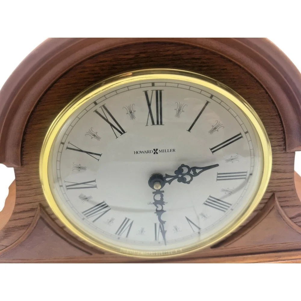 Howard Miller 635-106 The Burton Mantel Clock Wood Quartz Roman Numeral Display